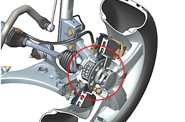 Hub bearing failure noise travels and resonates through a vehicle's chassis.